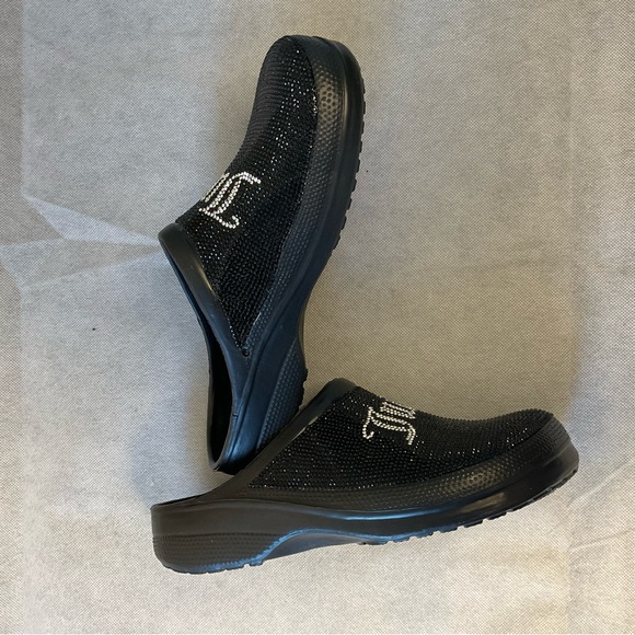 Juicy Couture  Rhinestone Comfort Clogs Sparkly Black - Size 8 - Picture 9 of 13